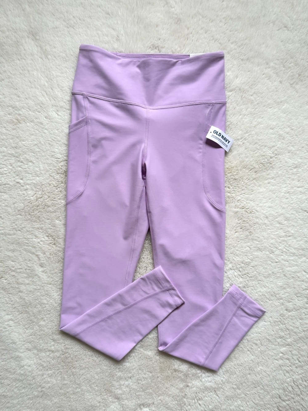 Old Navy Lavender Women’s Leggings 7/8 Ankle Powersoft with Side Pockets S